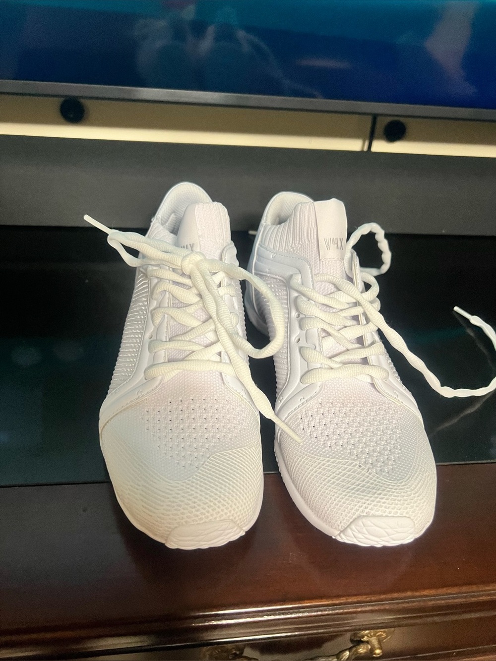 All-White Knit Lace-Up Sneakers